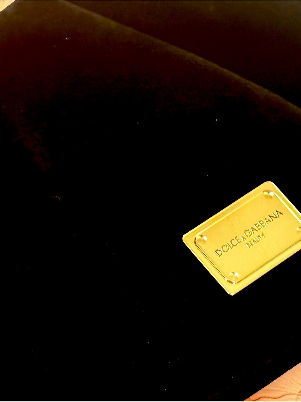 Dolce & Gabbana Black Velvet Cosmetic Clutch with Rare Gold Plaque - Picture 2 of 15